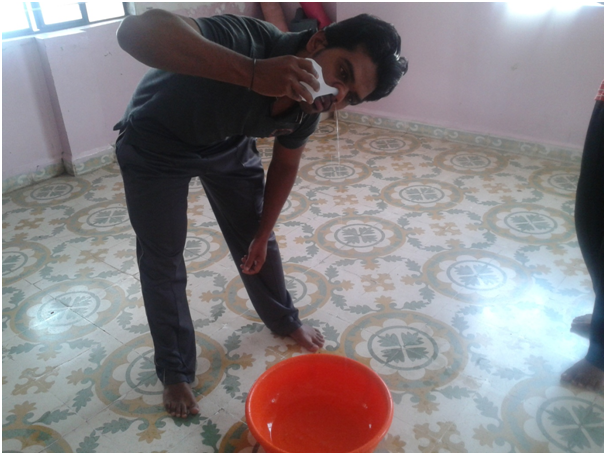 Group practicing Pranayama yoga breathing